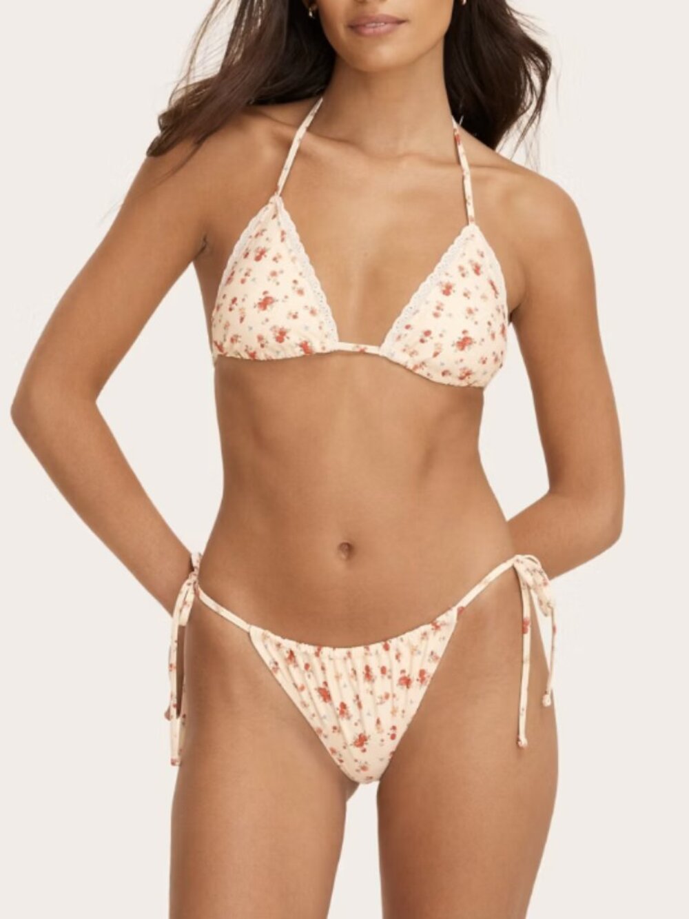 *Sold Out* Parke x Target Eyelet Trim Bikini - Cream Floral